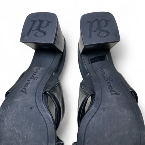 Paul Green Black Leather Low Heel Lauren Sandal - UK 6, US 8.5 - Picture 9 of 13
